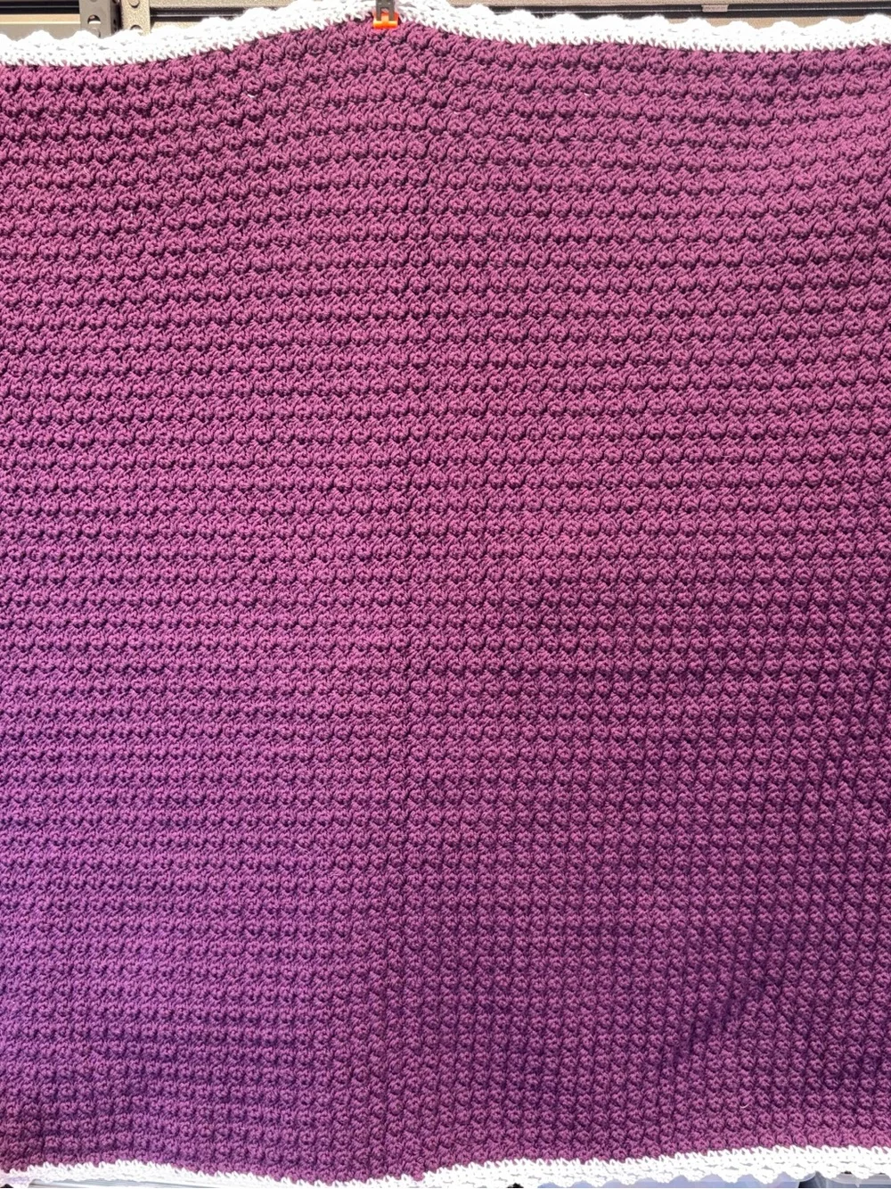 Handmade Purple Crochet-Textured blanket afghan